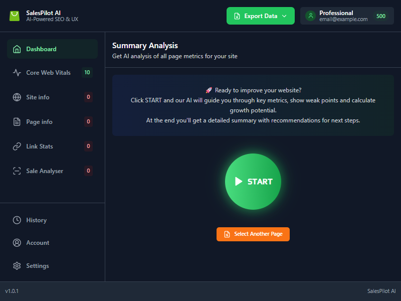 SalesPilot AI Extension Dashboard